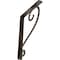 Ekena Millwork Edwards Wrought Iron Bracket, (Single center brace), Antiqued Pale Gold 1 1/2"W x 10"D x 12"H BKTM01X10X12SEDAPG - alternate 1